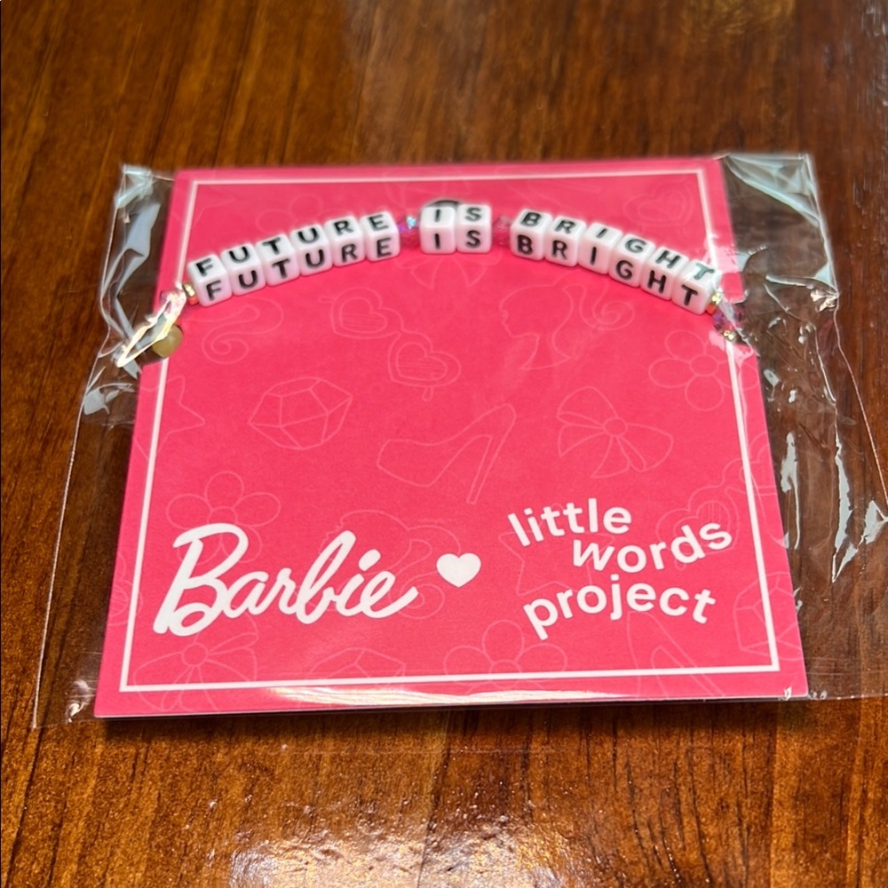 Barbie Pink and White Beaded Bracelet